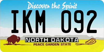 ND license plate IKM092