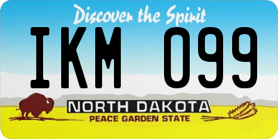ND license plate IKM099