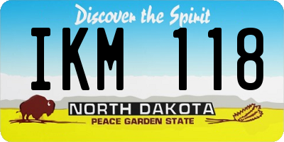 ND license plate IKM118