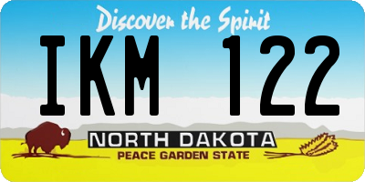 ND license plate IKM122