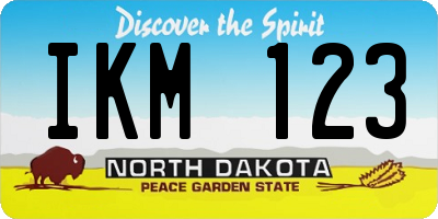 ND license plate IKM123