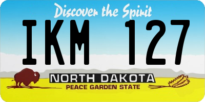 ND license plate IKM127