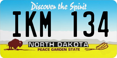 ND license plate IKM134