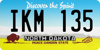 ND license plate IKM135