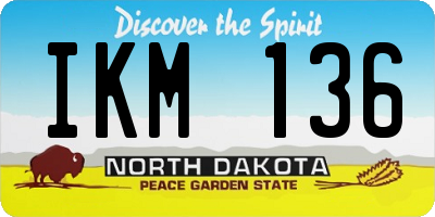 ND license plate IKM136