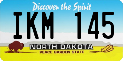 ND license plate IKM145