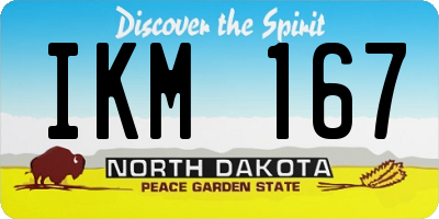 ND license plate IKM167