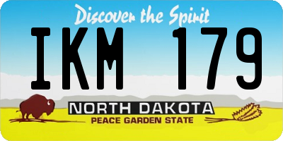 ND license plate IKM179