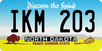ND license plate IKM203