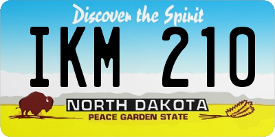 ND license plate IKM210