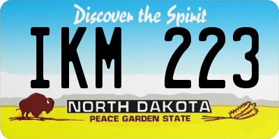 ND license plate IKM223