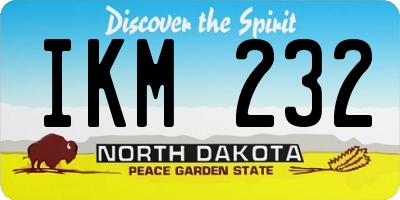 ND license plate IKM232