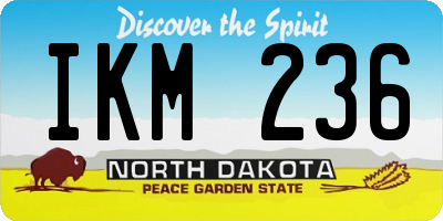 ND license plate IKM236