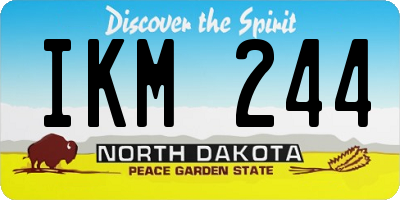 ND license plate IKM244