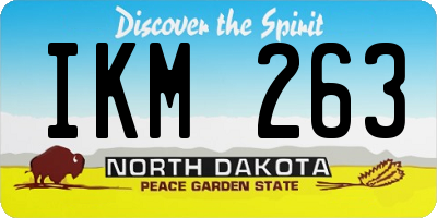 ND license plate IKM263