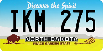 ND license plate IKM275