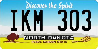 ND license plate IKM303