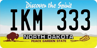 ND license plate IKM333