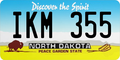 ND license plate IKM355