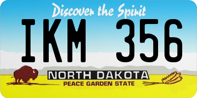 ND license plate IKM356