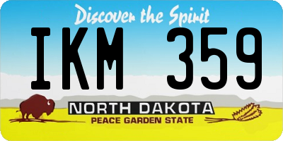 ND license plate IKM359