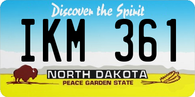 ND license plate IKM361