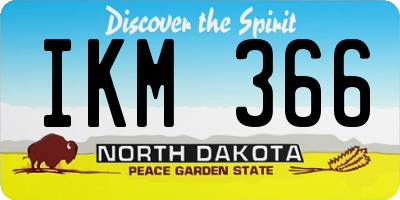 ND license plate IKM366
