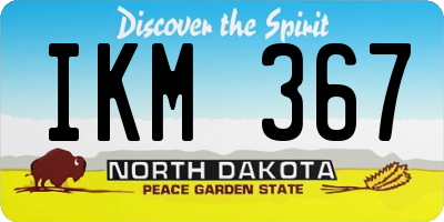ND license plate IKM367