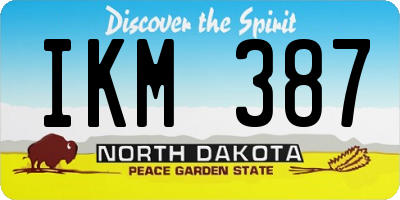 ND license plate IKM387