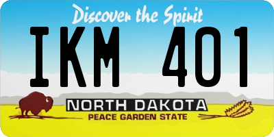 ND license plate IKM401