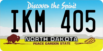 ND license plate IKM405