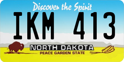 ND license plate IKM413