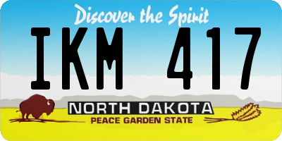 ND license plate IKM417