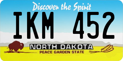 ND license plate IKM452