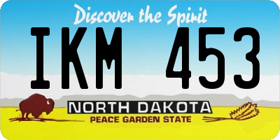 ND license plate IKM453