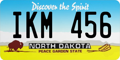 ND license plate IKM456