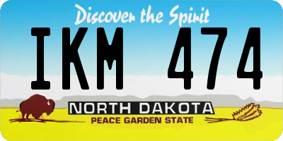 ND license plate IKM474