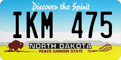 ND license plate IKM475