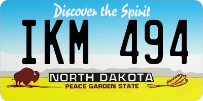ND license plate IKM494