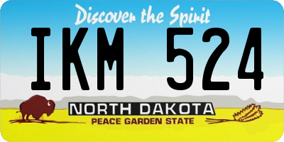 ND license plate IKM524
