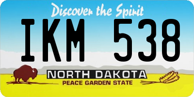ND license plate IKM538