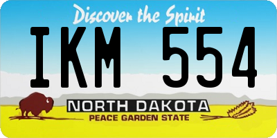 ND license plate IKM554