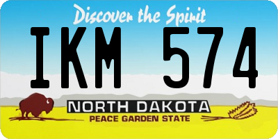 ND license plate IKM574