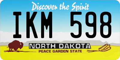 ND license plate IKM598