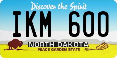 ND license plate IKM600