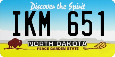 ND license plate IKM651
