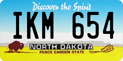 ND license plate IKM654