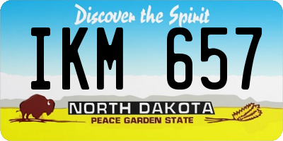 ND license plate IKM657
