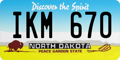 ND license plate IKM670