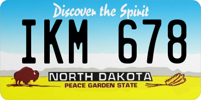ND license plate IKM678